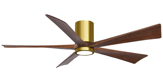 IR5HLK-BRBR-WA-60 Atlas Irene 60" Ceiling Fan in Brushed Brass with Walnut Blades