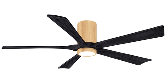 IR5HLK-LM-BK-60 Atlas Irene 60" Ceiling Fan in Light Maple with Matte Black Blades