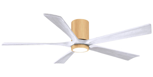 IR5HLK-LM-MWH-60 Atlas Irene 60" Ceiling Fan in Light Maple with Matte White Blades