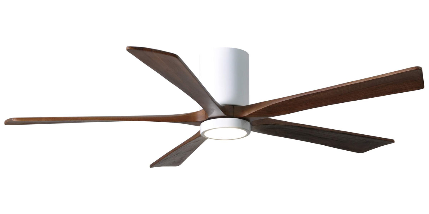 IR5HLK-WH-WA-60 Atlas Irene 60" Ceiling Fan in Gloss White with Walnut Tone Blades