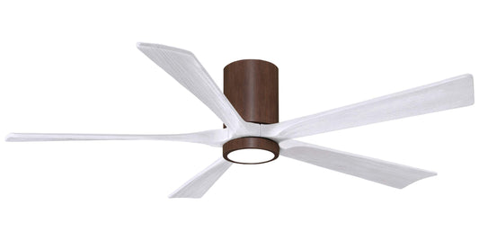 IR5HLK-WN-MWH-60 Atlas Irene 60" Ceiling Fan in Walnut Tone with Matte White Blades