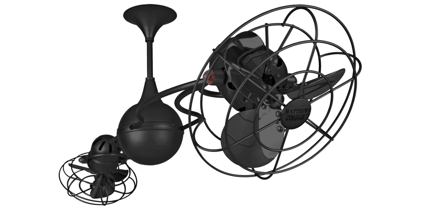 IV-BK-MTL Matthews Italo Ventania 60" Ceiling Fan in Matte Black with Black Blades