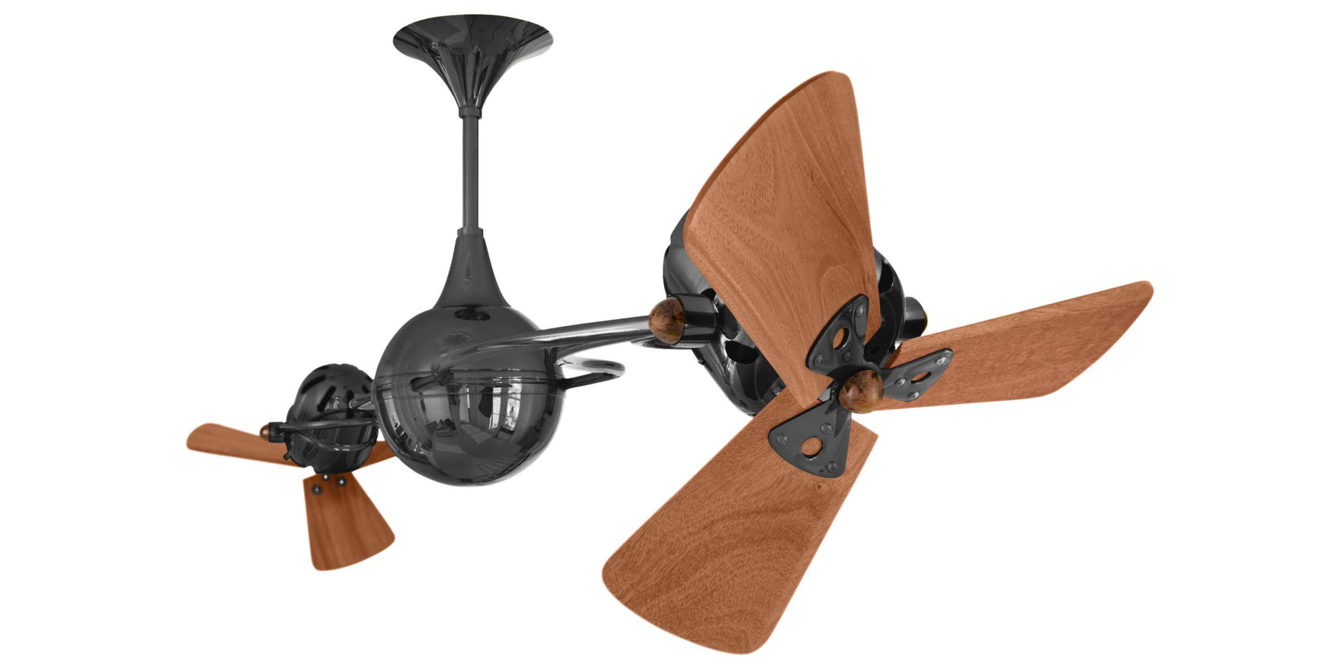 IV-BKN-WD Matthews Italo Ventania 62" Ceiling Fan in Black Nickel with Mahogany Blades