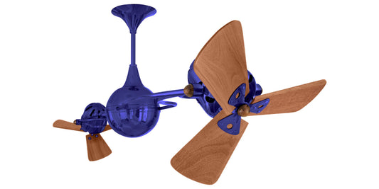 IV-BLUE-WD Matthews Italo Ventania 62" Ceiling Fan in Safira with Mahogany Blades