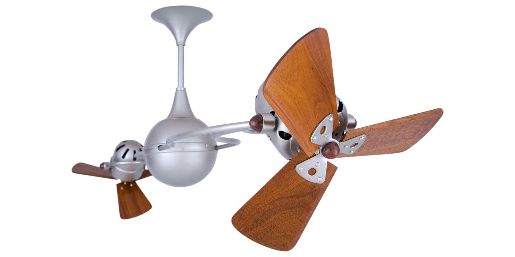 IV-BN-WD-DAMP Matthews Italo Ventania 62" Ceiling Fan in Brushed Nickel with Mahogany Blades