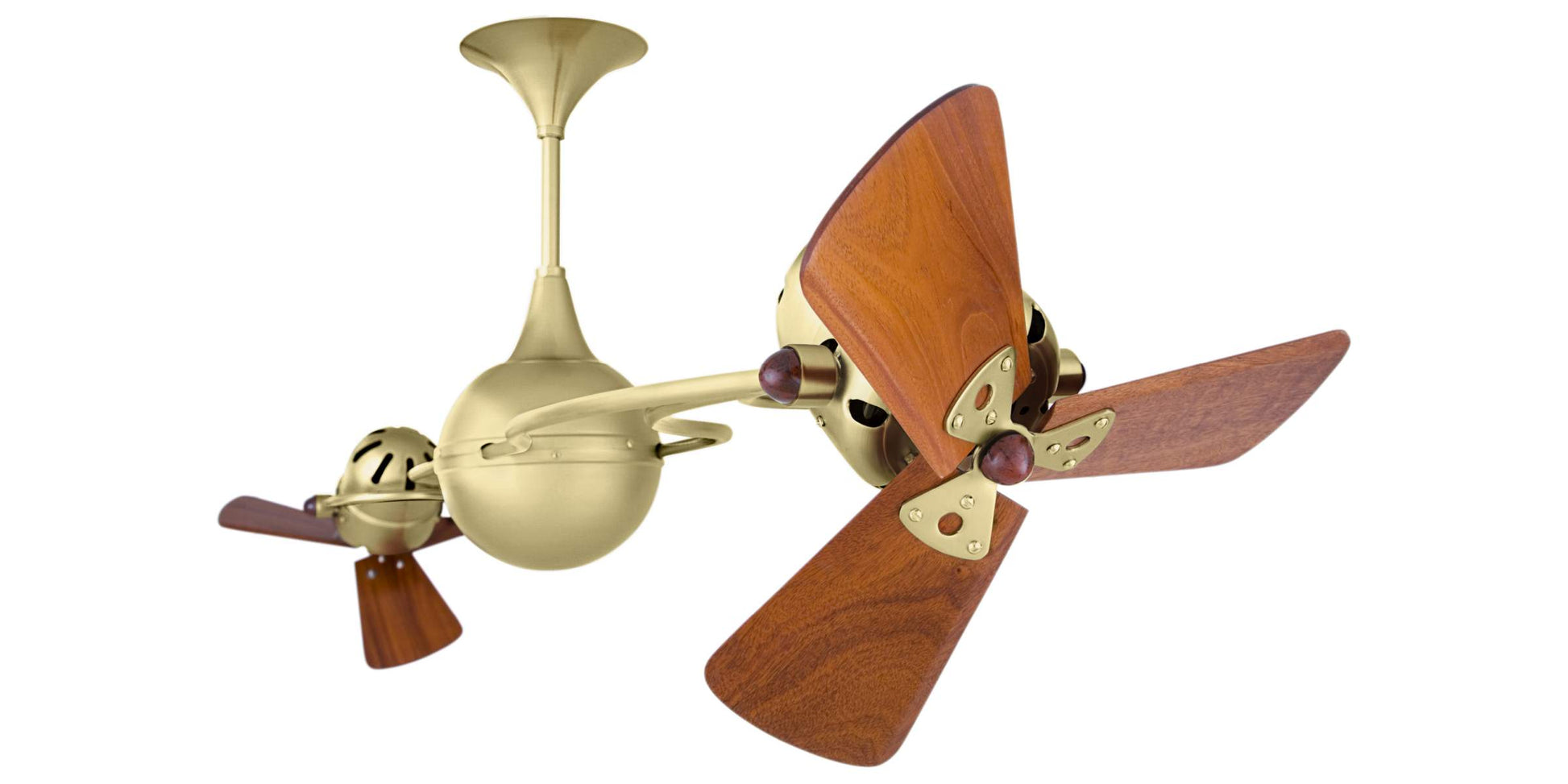 IV-BRBR-WD Matthews Italo Ventania 62" Ceiling Fan in Brushed Brass with Mahogany Blades