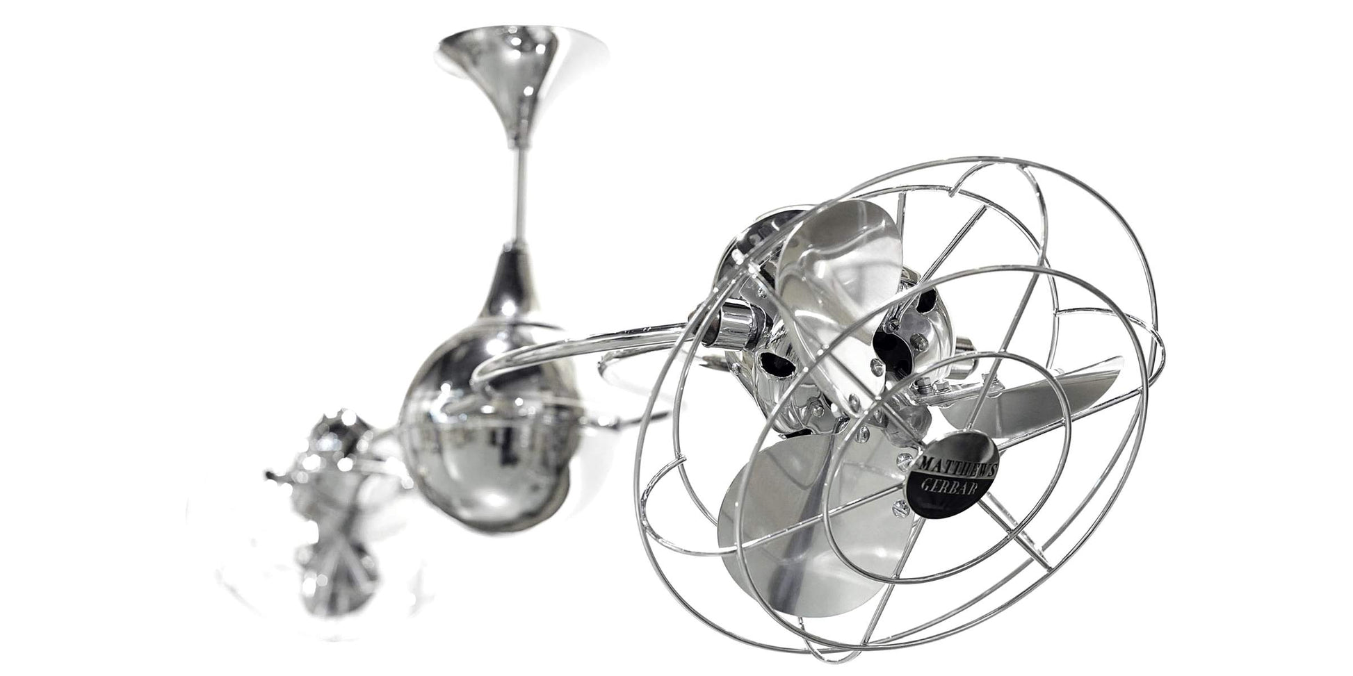 IV-CR-MTL-DAMP Matthews Italo Ventania 60" Ceiling Fan in Polished Chrome with Polished Chrome Blades