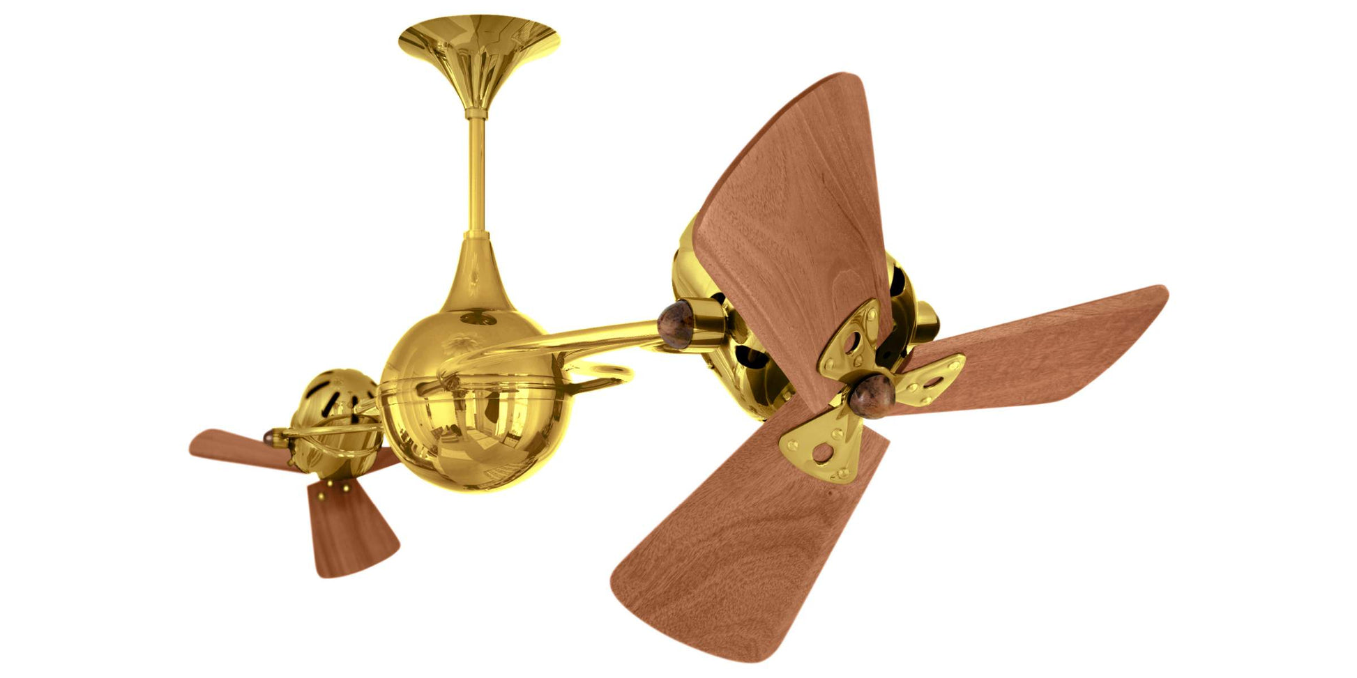 IV-GOLD-WD Matthews Italo Ventania 62" Ceiling Fan in Ouro with Mahogany Blades