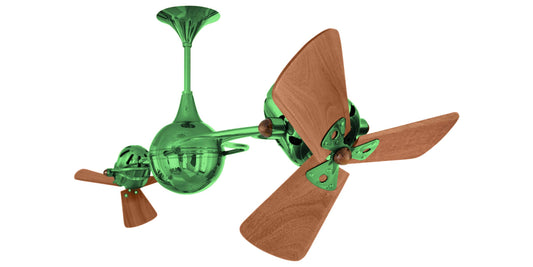 IV-GREEN-WD Matthews Italo Ventania 62" Ceiling Fan in Esmerelda with Mahogany Blades