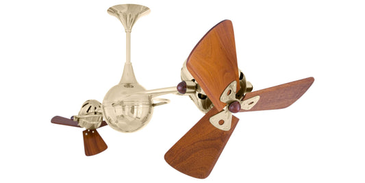 IV-PB-WD Matthews Italo Ventania 62" Ceiling Fan in Polished Brass with Mahogany Blades