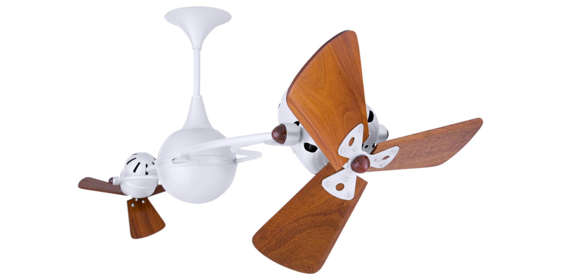 IV-WH-WD Matthews Italo Ventania 62" Ceiling Fan in Gloss White with Mahogany Blades