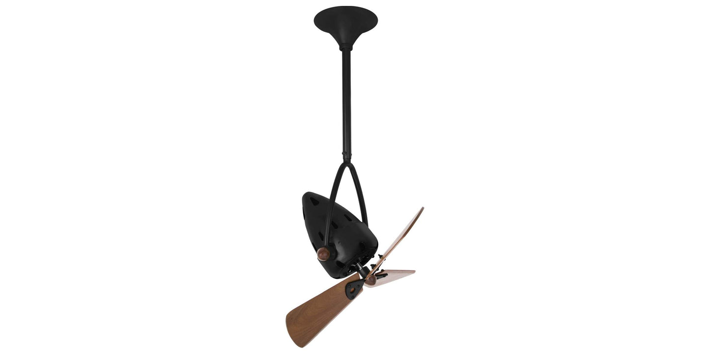 JD-BK-WD Matthews Jarold Direcional 16" Ceiling Fan in Matte Black with Mahogany Blades