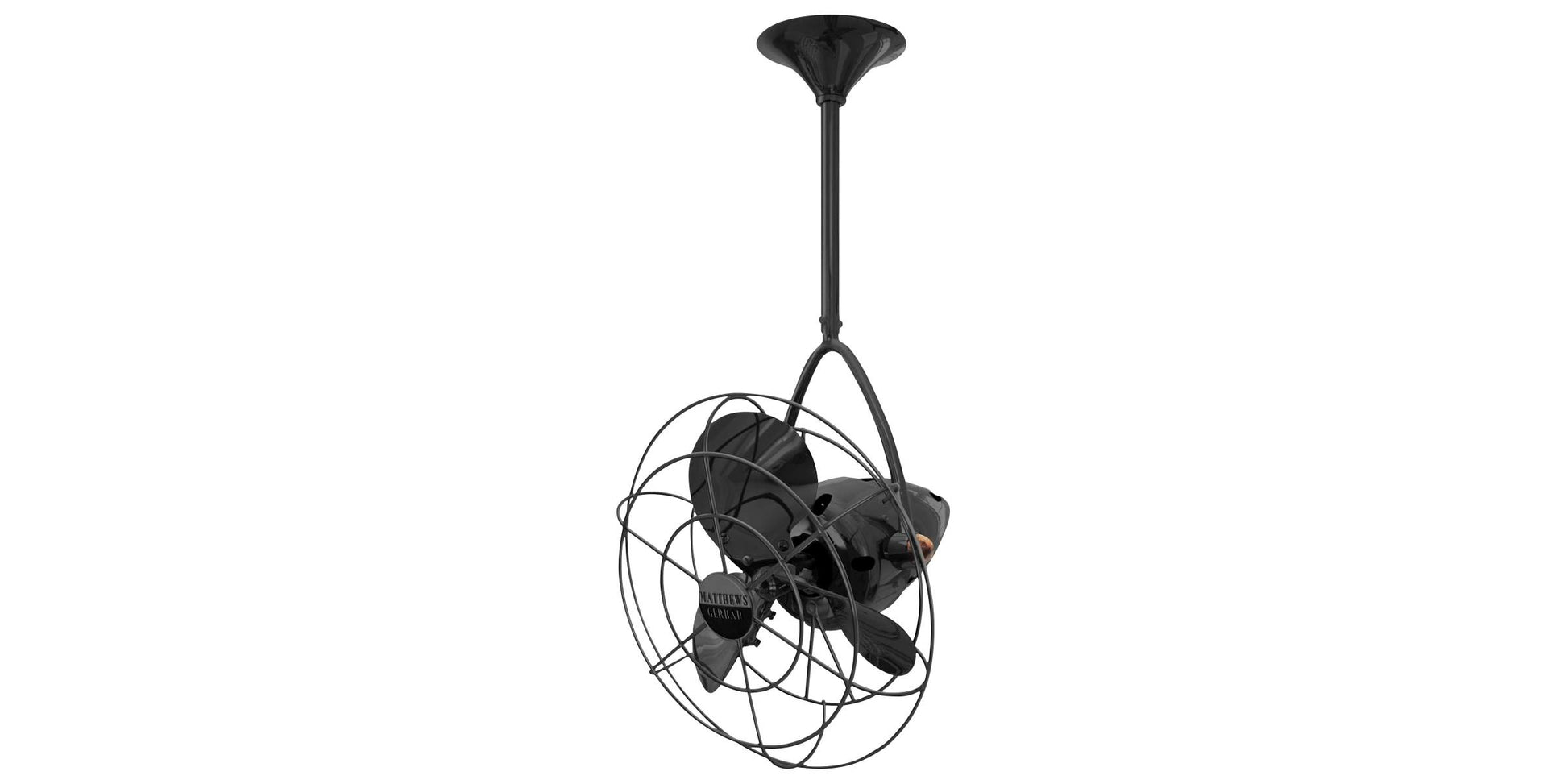 JD-BKN-MTL Matthews Jarold Direcional 13" Ceiling Fan in Black Nickel with Black Nickel Blades