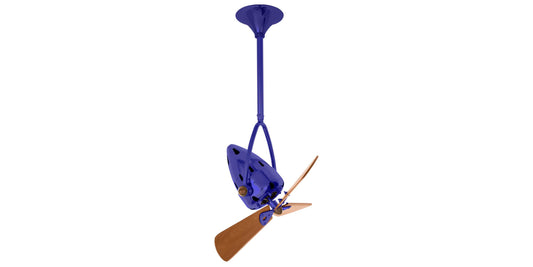 JD-BLUE-WD Matthews Jarold Direcional 16" Ceiling Fan in Safira with Mahogany Blades