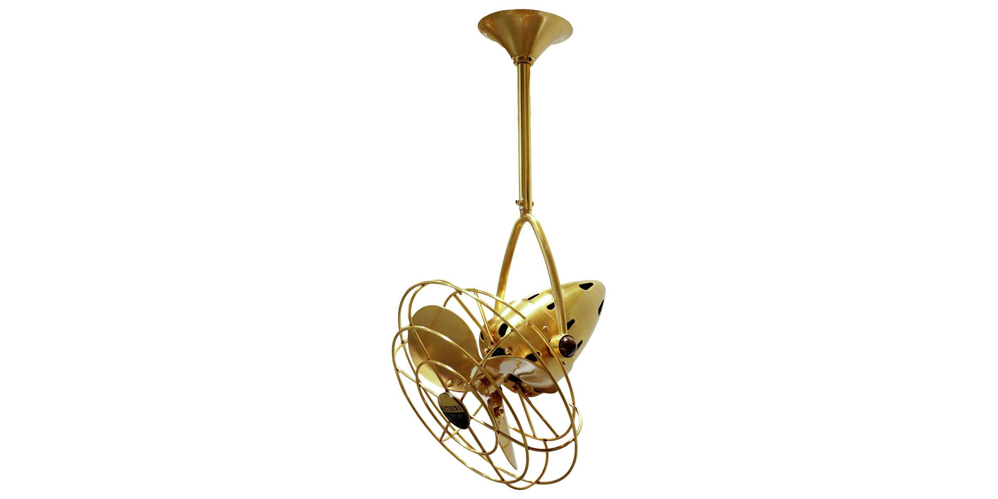 JD-BRBR-MTL Matthews Jarold Direcional 13" Ceiling Fan in Brushed Brass with Brushed Brass Blades