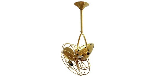 JD-BRBR-MTL Matthews Jarold Direcional 13" Ceiling Fan in Brushed Brass with Brushed Brass Blades