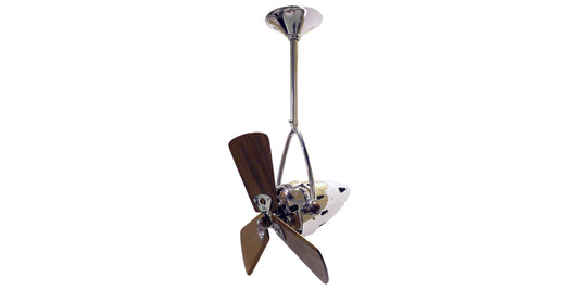 JD-CR-WD Matthews Jarold Direcional 16" Ceiling Fan in Polished Chrome with Mahogany Blades