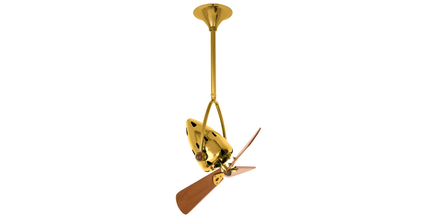 JD-GOLD-WD Matthews Jarold Direcional 16" Ceiling Fan in Ouro with Mahogany Blades