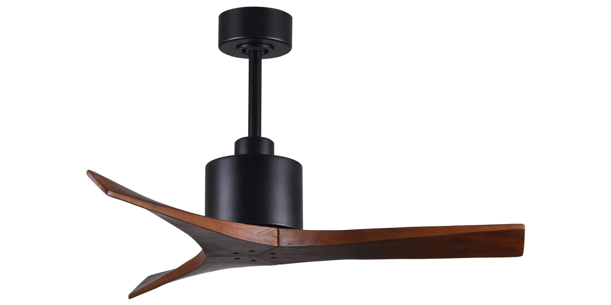 MW-BK-WA-42 Atlas Mollywood 42" Ceiling Fan in Matte Black with Walnut Blades