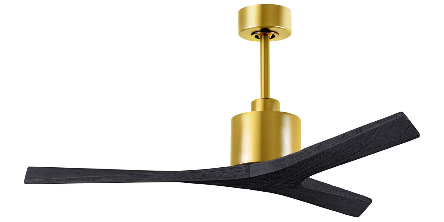 MW-BRBR-BK-52 Atlas Mollywood 52" Ceiling Fan in Brushed Brass with Matte Black Blades