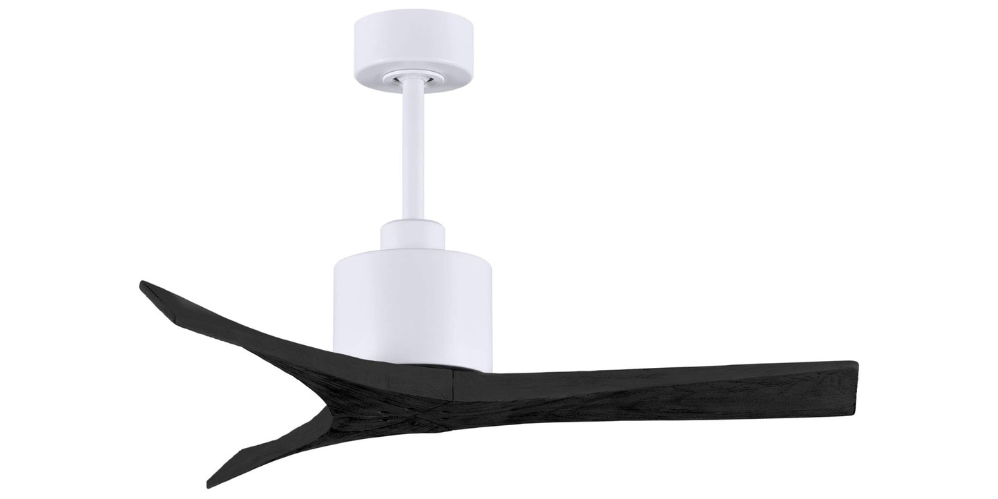 MW-MWH-BK-42 Atlas Mollywood 42" Ceiling Fan in Matte White with Matte Black Blades