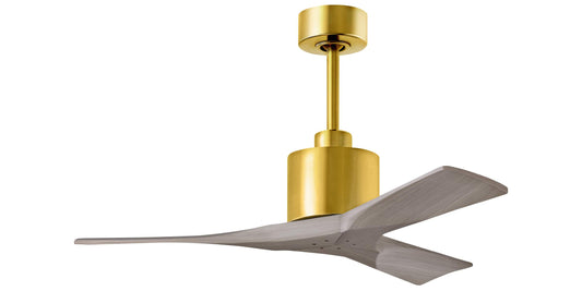 Matthews NK-BRBR-GA-42 - 42 Inch Nan in Brushed Brass with Gray Ash Blades