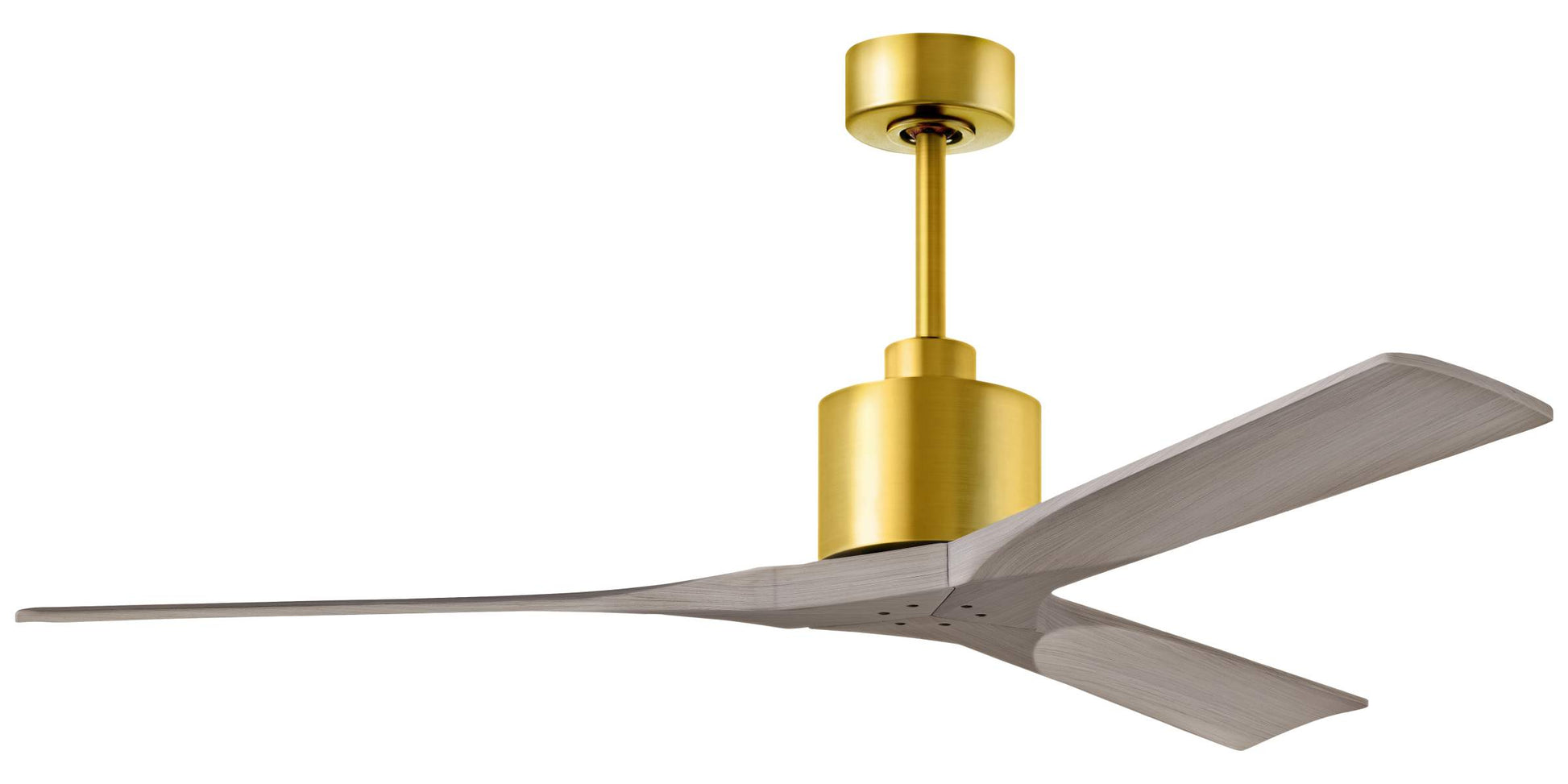 Matthews NK-BRBR-GA-60 - 60 Inch Nan in Brushed Brass with Gray Ash Blades