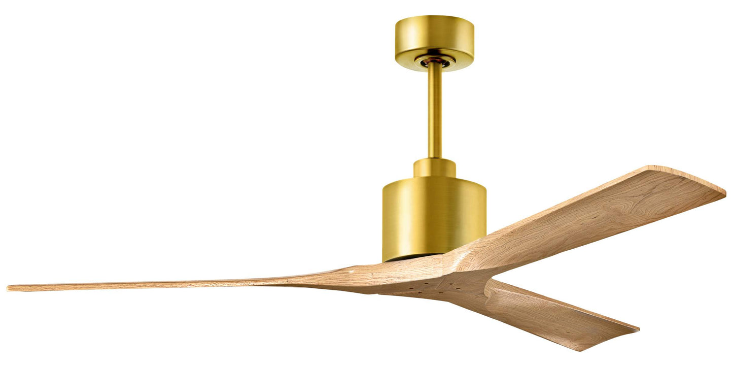 Matthews NK-BRBR-LM-60 - 60 Inch Nan in Brushed Brass with Light Maple Blades