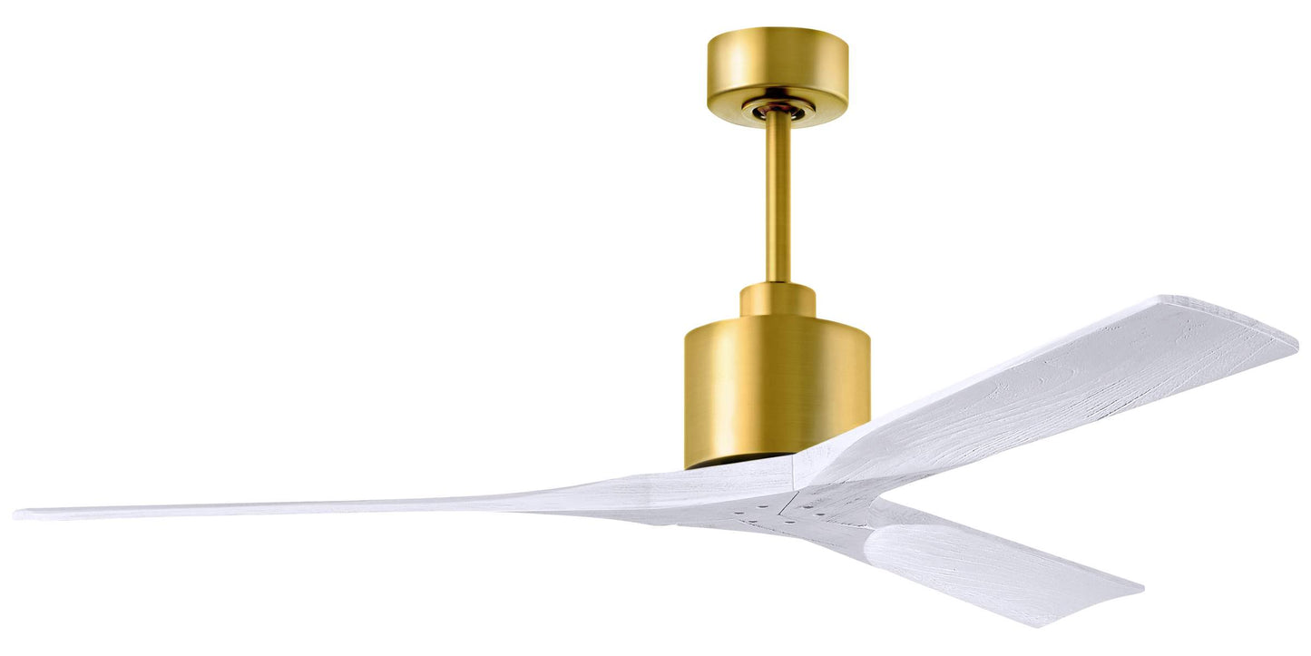 Matthews NK-BRBR-MWH-60 - 60 Inch Nan in Brushed Brass with Matte White Blades