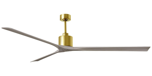 Matthews NKXL-BRBR-GA-90 - 90 Inch Nan XL in Brushed Brass with Gray Ash Blades