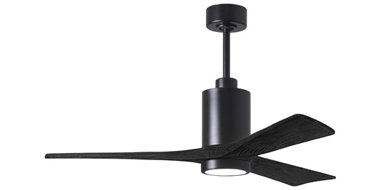 PA3-BK-BK-52 Atlas Patricia 60" Ceiling Fan in Matte Black with Matte Black Blades