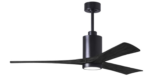 PA3-BK-BK-60 Atlas Patricia 60" Ceiling Fan in Matte Black with Matte Black Blades