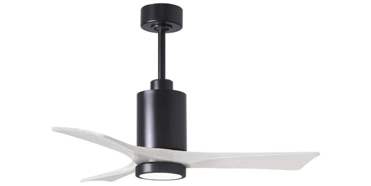 PA3-BK-MWH-42 Atlas Patricia 42" Ceiling Fan in Matte Black with Matte White Blades