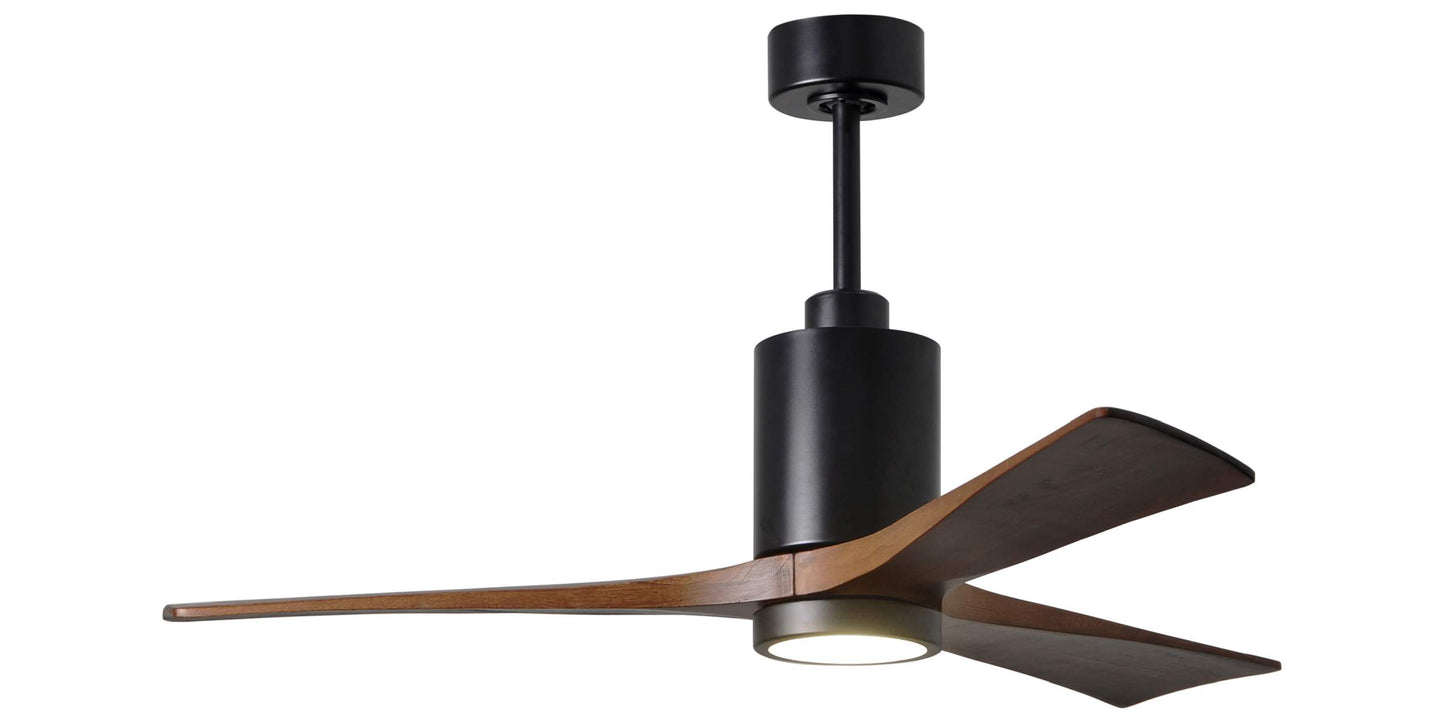 PA3-BK-WA-52 Atlas Patricia 52" Ceiling Fan in Matte Black with Walnut Tone Blades