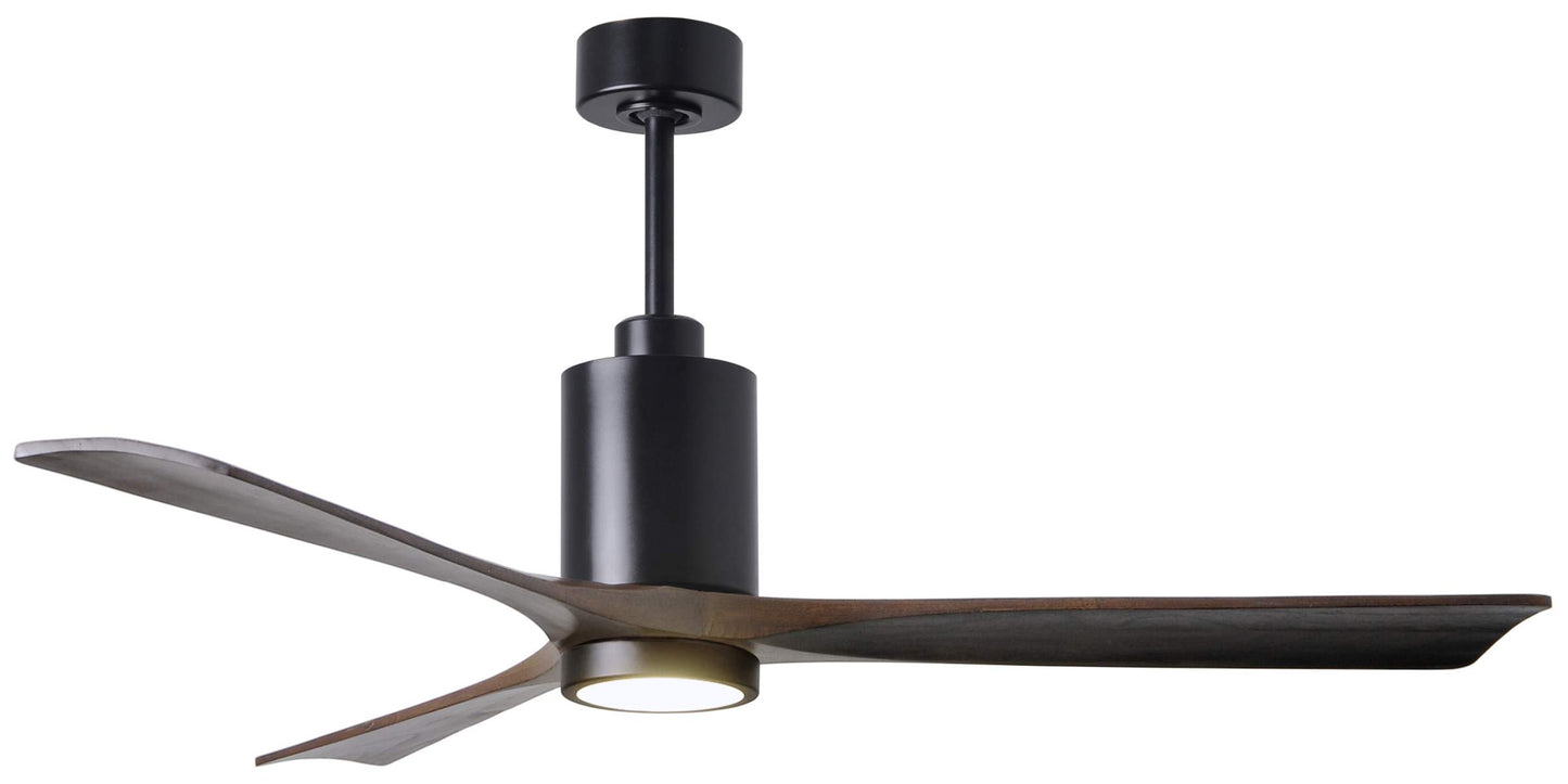 PA3-BK-WA-60 Atlas Patricia 60" Ceiling Fan in Matte Black with Walnut Tone Blades