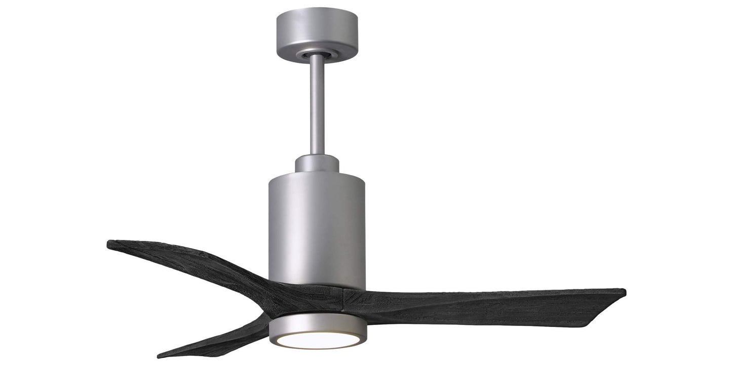 PA3-BN-BK-42 Atlas Patricia 60" Ceiling Fan in Brushed Nickel with Matte Black Blades