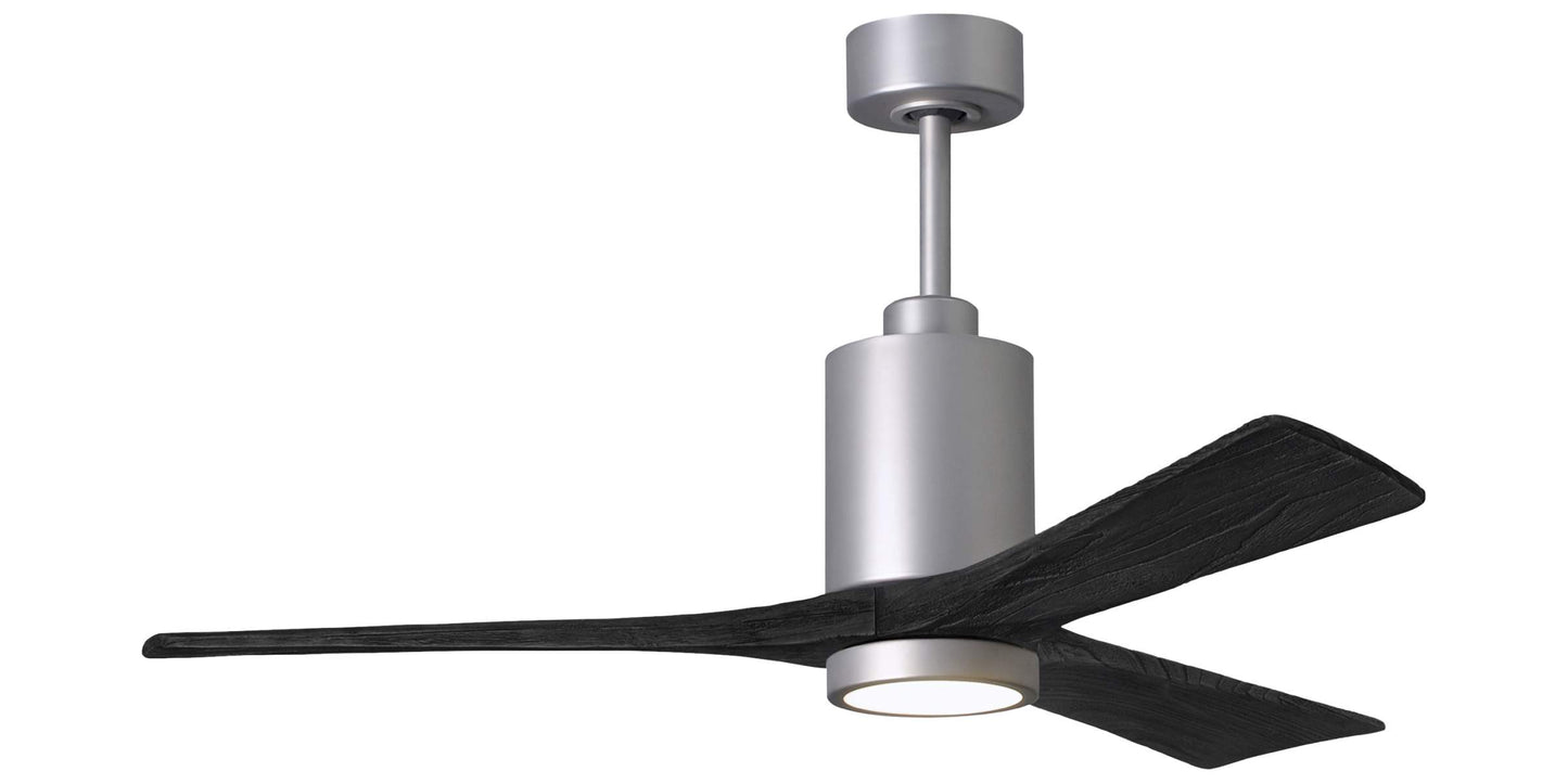 PA3-BN-BK-52 Atlas Patricia 60" Ceiling Fan in Brushed Nickel with Matte Black Blades