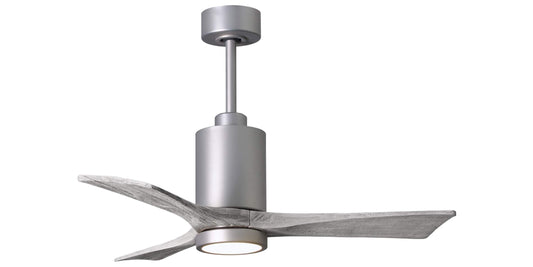 PA3-BN-BW-42 Atlas Patricia 42" Ceiling Fan in Brushed Nickel with Barnwood Tone Blades