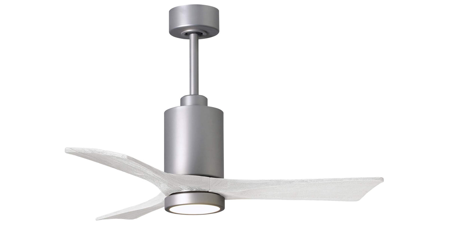 PA3-BN-MWH-42 Atlas Patricia 42" Ceiling Fan in Brushed Nickel with Matte White Blades