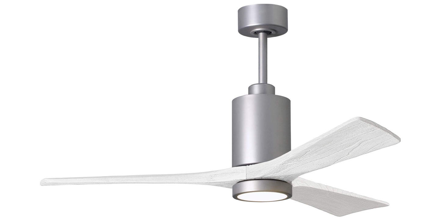 PA3-BN-MWH-52 Atlas Patricia 52" Ceiling Fan in Brushed Nickel with Matte White Blades