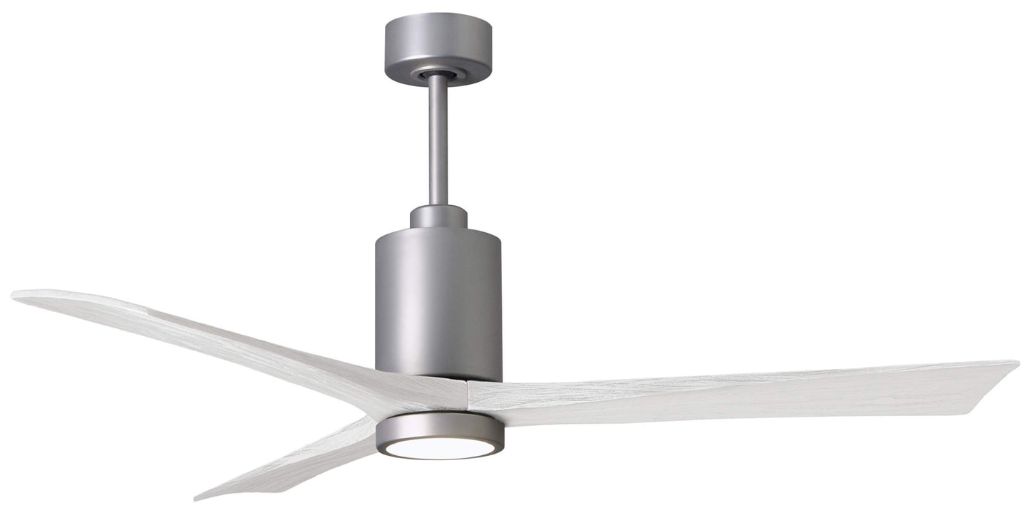 PA3-BN-MWH-60 Atlas Patricia 60" Ceiling Fan in Brushed Nickel with Matte White Blades