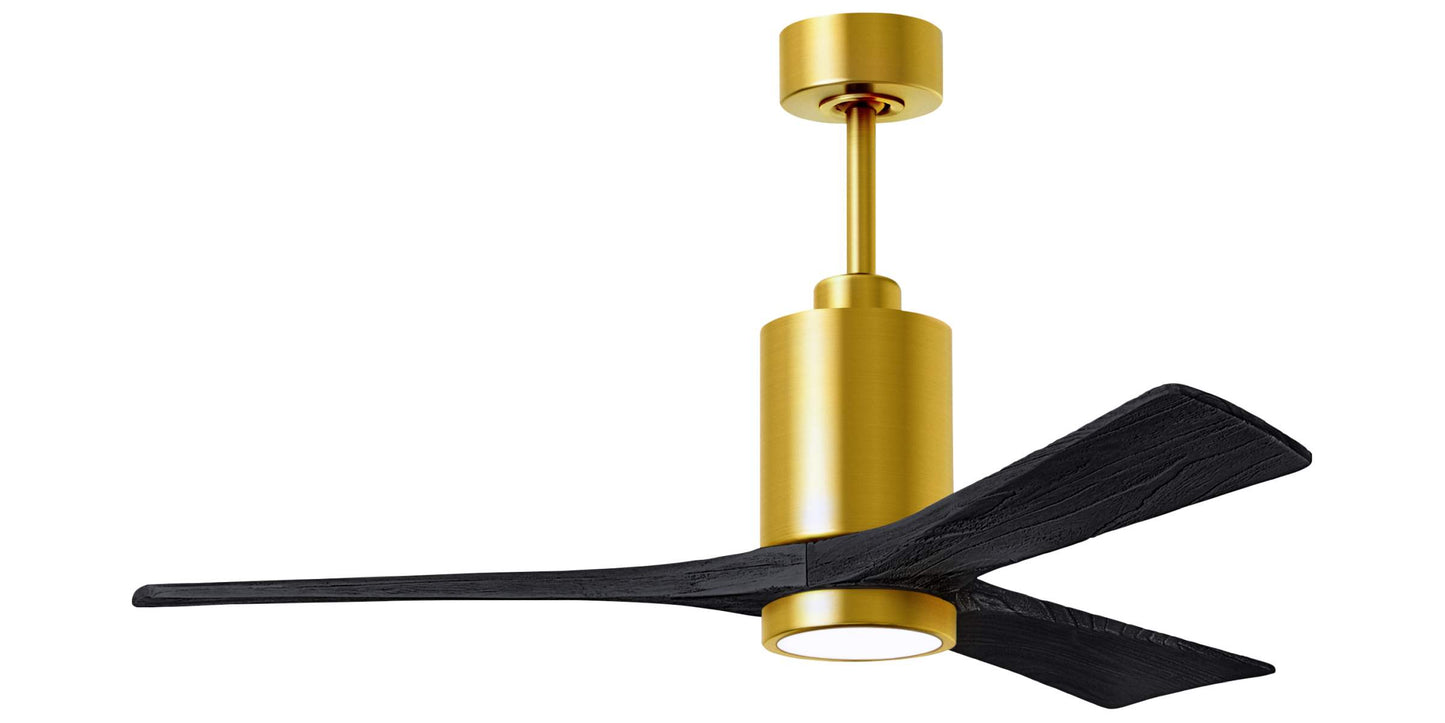 PA3-BRBR-BK-52 Atlas Patricia 52" Ceiling Fan in Brushed Brass with Matte Black Blades