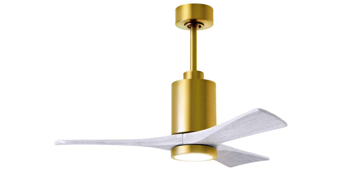 PA3-BRBR-MWH-42 Atlas Patricia 42" Ceiling Fan in Brushed Brass with Matte White Blades