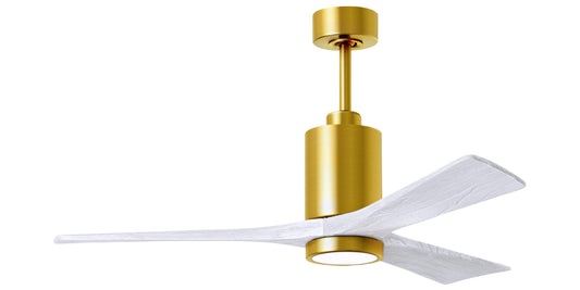 PA3-BRBR-MWH-52 Atlas Patricia 52" Ceiling Fan in Brushed Brass with Matte White Blades