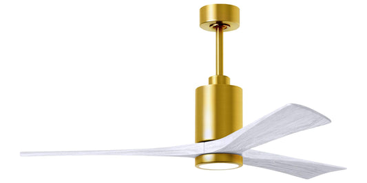 PA3-BRBR-MWH-60 Atlas Patricia 60" Ceiling Fan in Brushed Brass with Matte White Blades