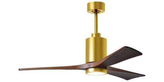 PA3-BRBR-WA-52 Atlas Patricia 52" Ceiling Fan in Brushed Brass with Walnut Tone Blades