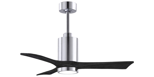 PA3-CR-BK-42 Atlas Patricia 60" Ceiling Fan in Polished Chrome with Matte Black Blades