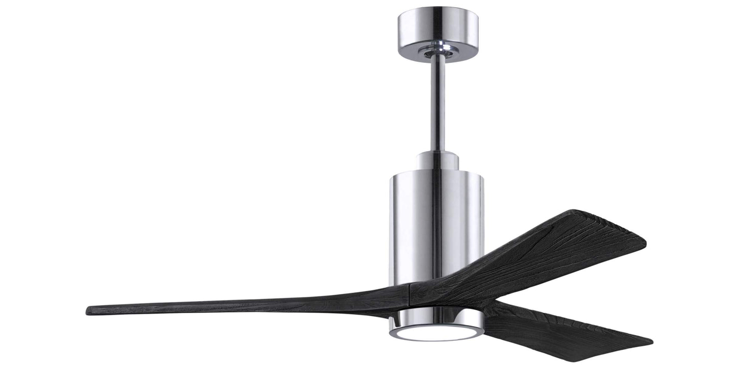 PA3-CR-BK-52 Atlas Patricia 60" Ceiling Fan in Polished Chrome with Matte Black Blades