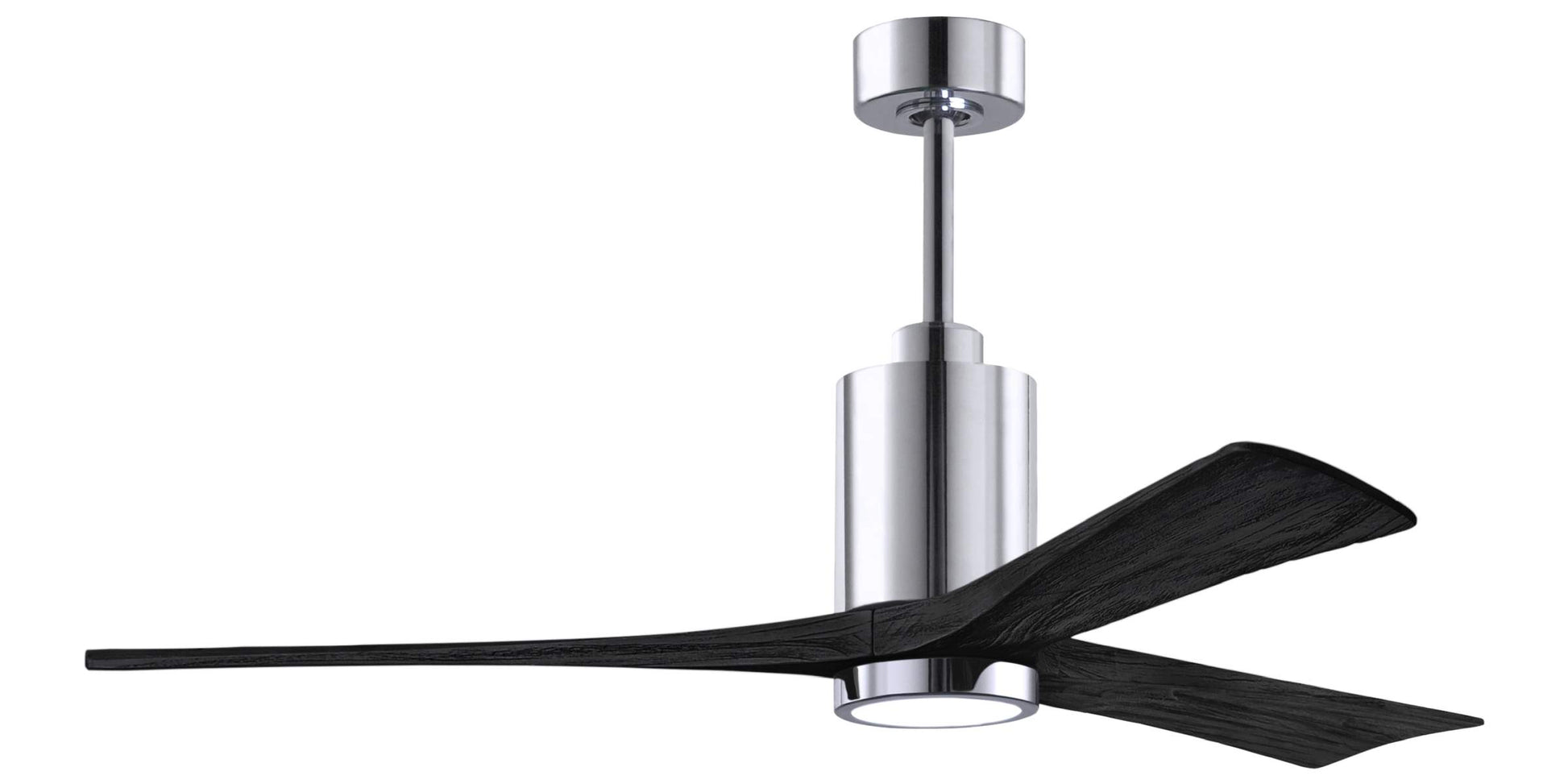 PA3-CR-BK-60 Atlas Patricia 60" Ceiling Fan in Polished Chrome with Matte Black Blades