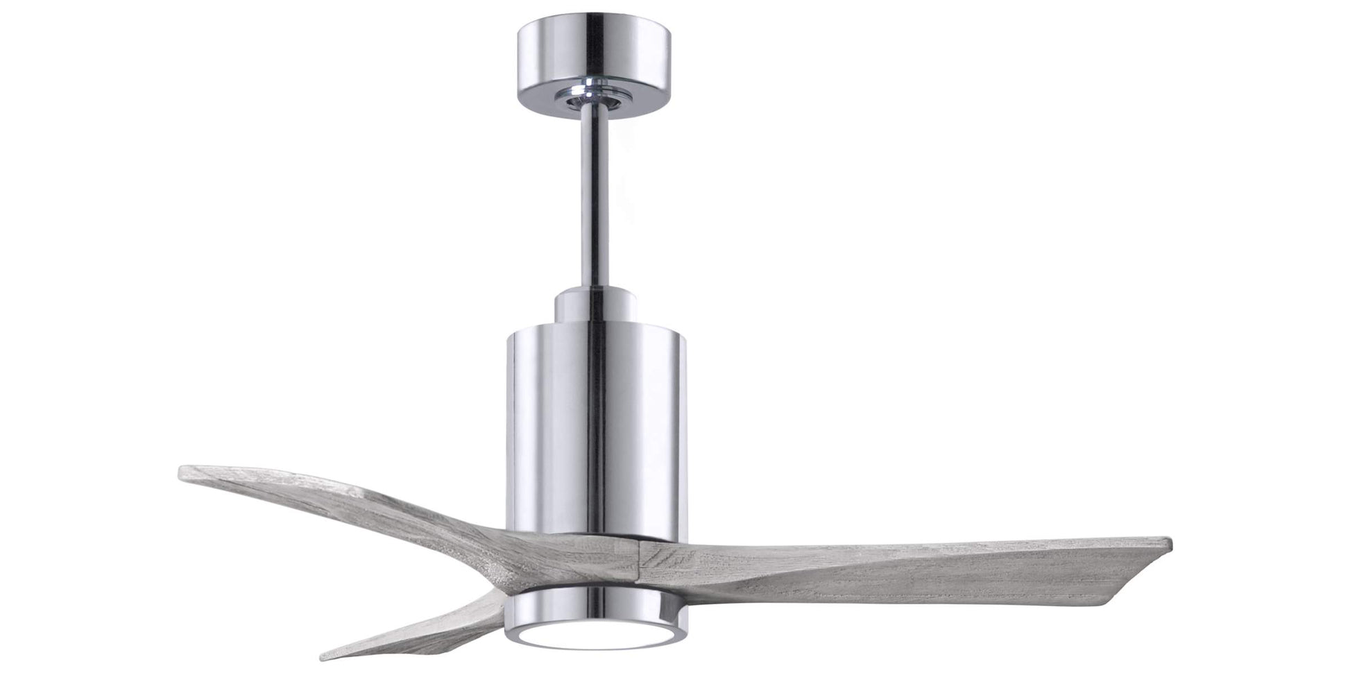 PA3-CR-BW-42 Atlas Patricia 42" Ceiling Fan in Polished Chrome with Barnwood Tone Blades